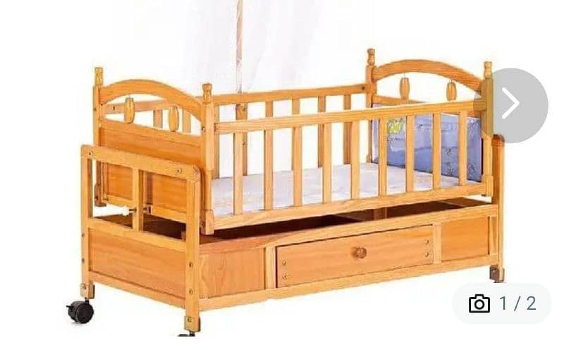 Baby Wooden Crib/cot. 1