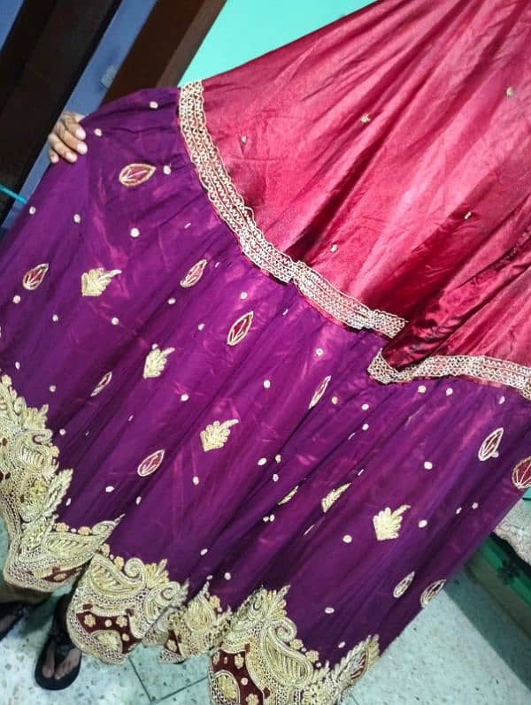 bridal dress magenta color 1