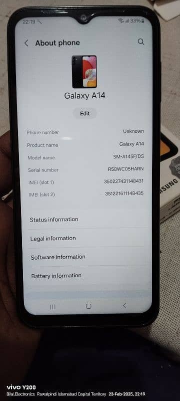 Samsung galaxy A14 6gb 128gb urjant sell 3