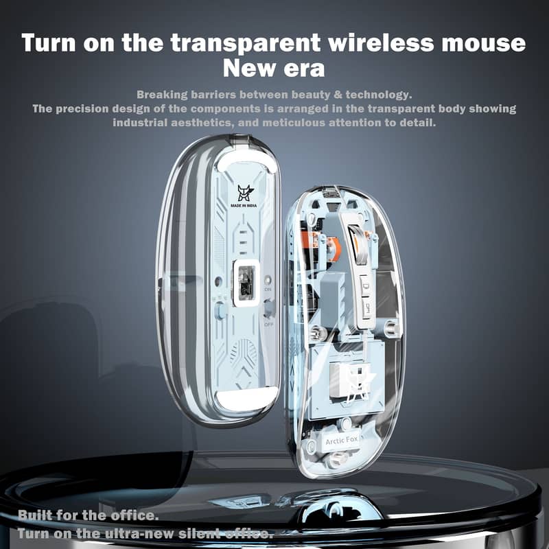 2-in-1 Modes Wireless Bluetooth Transparent Mouse - Dual-Mode 7