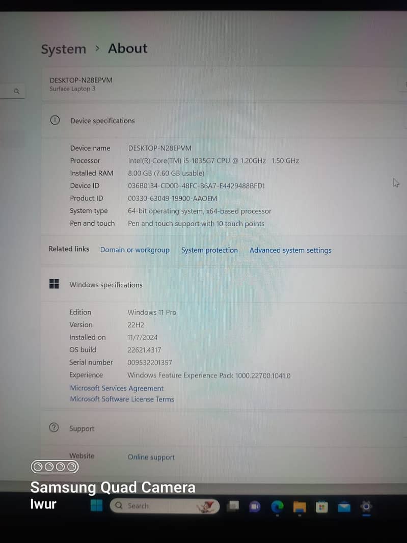 Microsoft Surface Laptop 3, Core i5 For Sale 3