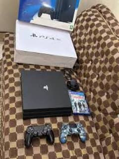 video game PS4 pro 1 TB complete box 10/10 game plus