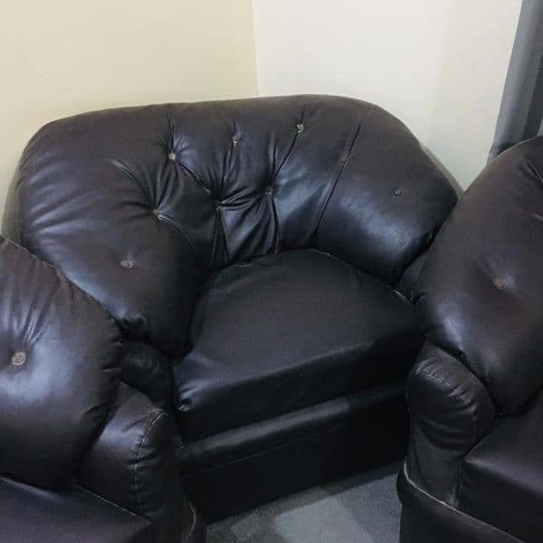 Rexine 7 seater sofa set. 2