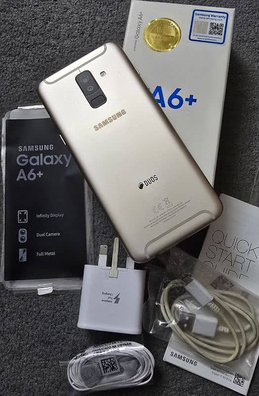 Samsung galaxy A6+ A6 + plus A6plus - full box - accessories - 9.9by10 0