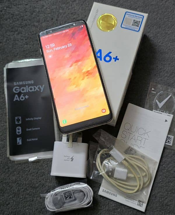 Samsung galaxy A6+ A6 + plus A6plus - full box - accessories - 9.9by10 1