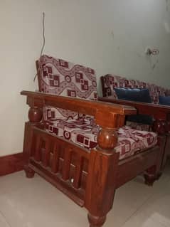 5 seater heavy wooden sofa