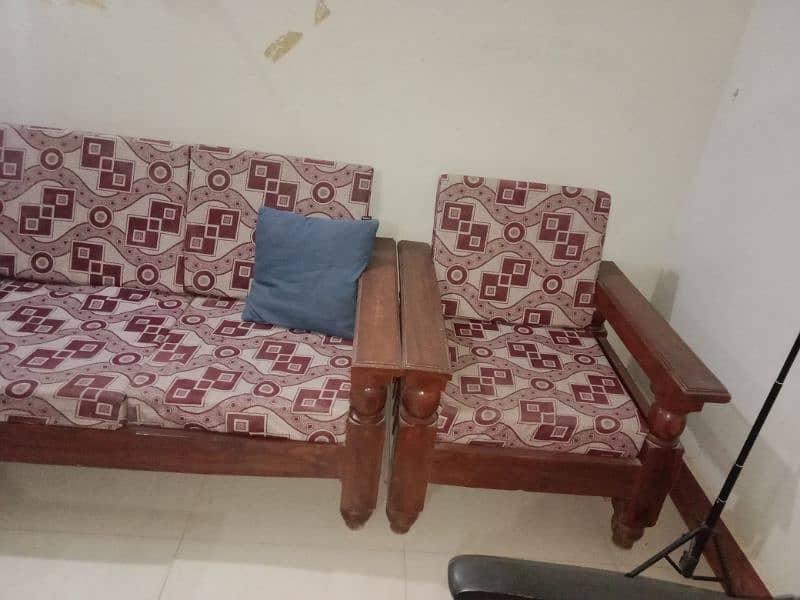 5 seater heavy wooden sofa 1