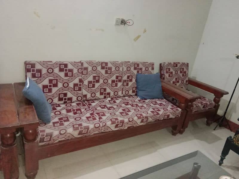 5 seater heavy wooden sofa 2