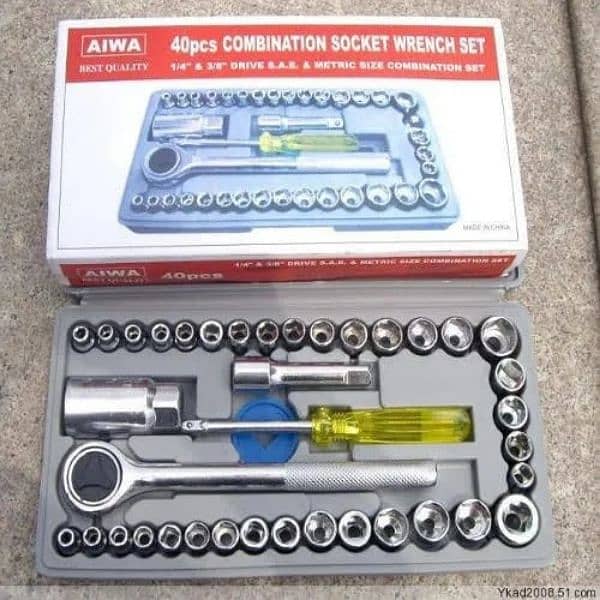 40pcs Aiwa Socket Wrench Tool Kit & Screwdriver And Socket Set 1