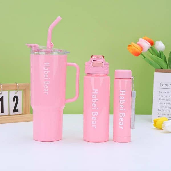 3 Pcs Bottle Set With Straw 2