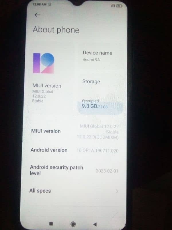 Redmi 9a Only Mobile 2 32 6