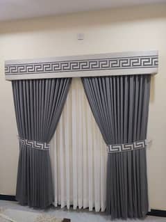 Front velvet curtain clothes Back curtain shafon cloth plus Box