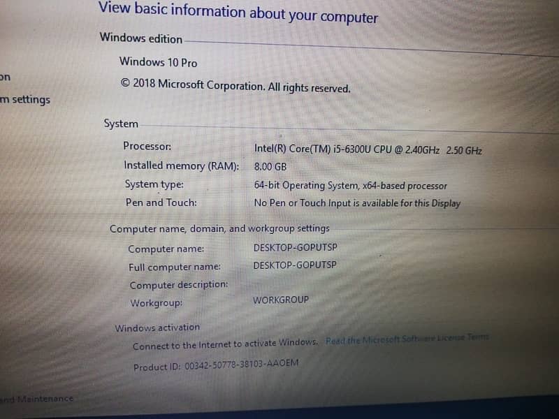 Branded Laptop i5 6th gen / 8gb ram / 15 inch display 5