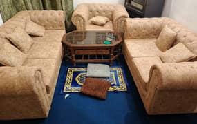 6 Seater Sofa set + 2 Puffies brand new