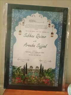 Customized Nikah Nama Certificate with Nikah Pen Frame Size 12" x 18"