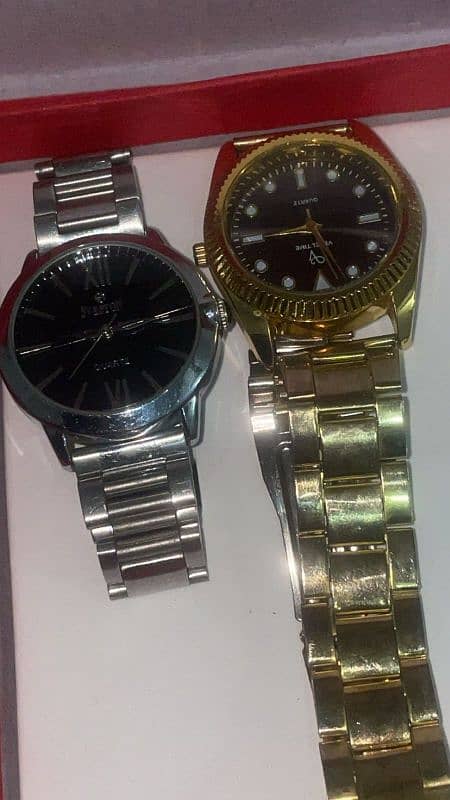 now watch gold watch and silver watch 2 belts free 1