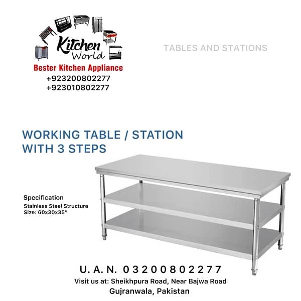 WORKING TABLE | WORKSTATIONS | BREADING TABLE | UNDERCOUNTER | GENTERY 5