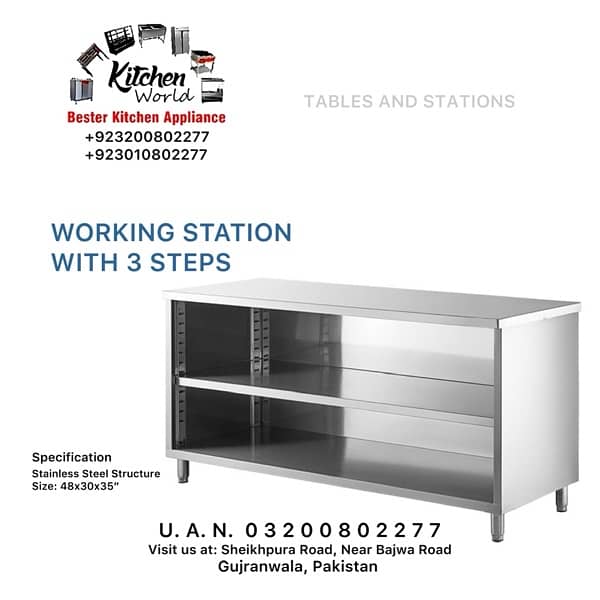 WORKING TABLE | WORKSTATIONS | BREADING TABLE | UNDERCOUNTER | GENTERY 7