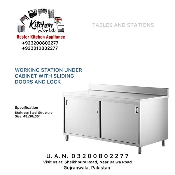 WORKING TABLE | WORKSTATIONS | BREADING TABLE | UNDERCOUNTER | GENTERY 8