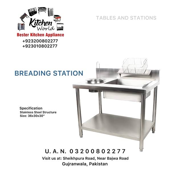 WORKING TABLE | WORKSTATIONS | BREADING TABLE | UNDERCOUNTER | GENTERY 16