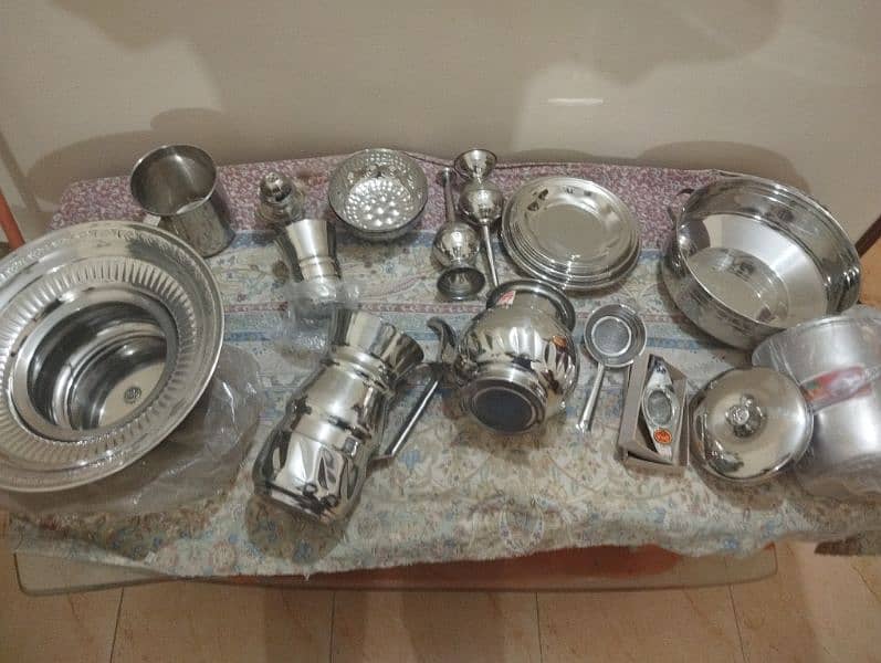 87 pcs Stainless Steel heavy gage dinner set marriage git set 0