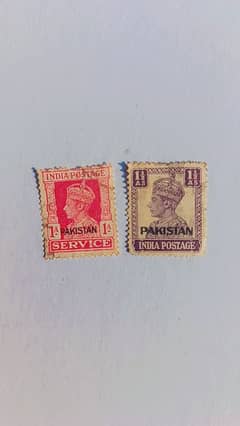 India Pakistan old postage stamps