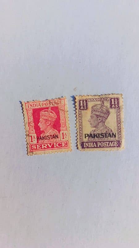 India Pakistan old postage stamps 4