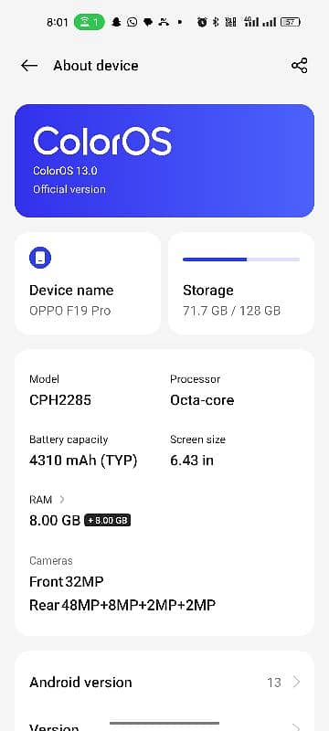 OPPO F19 PRO . KOT ADDU 6