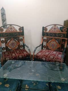 iron sofa set with center table