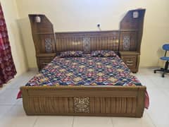 2 wooden beds with new mattress for sale.