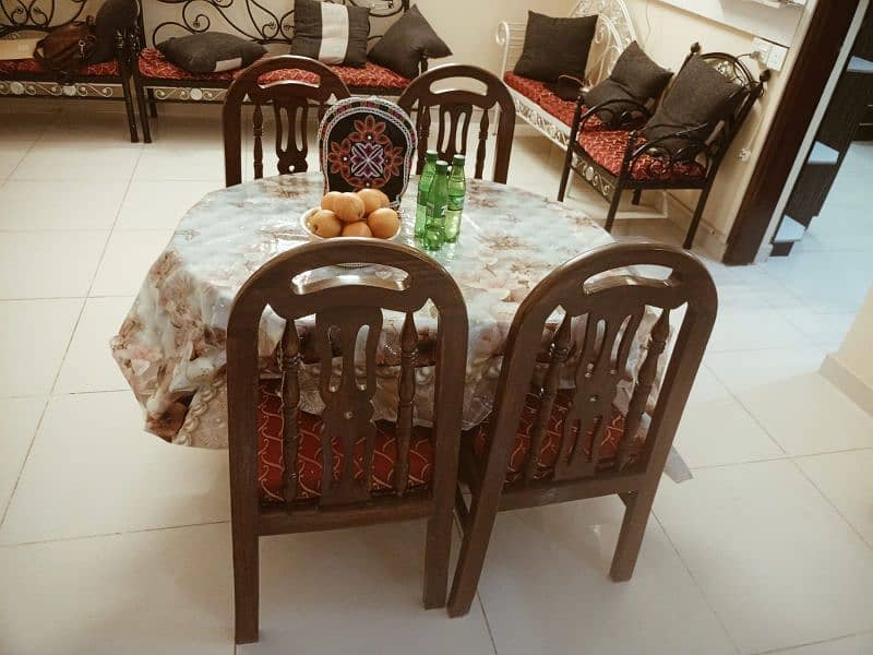 Dining table with 4 wooden chairs for sale. 2