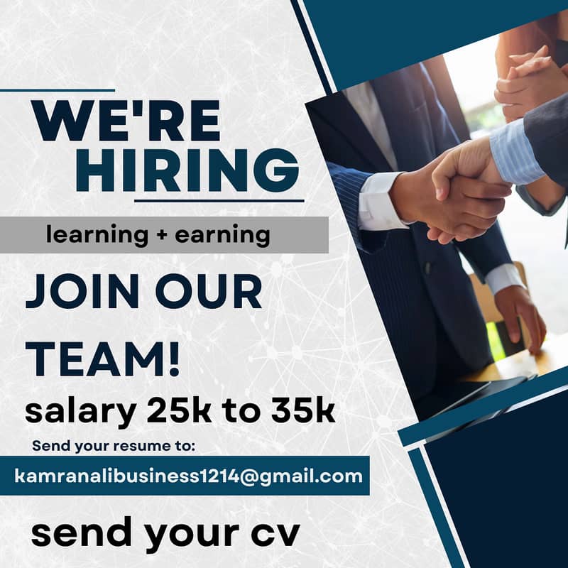 we are hiring new staff| 25K-35K Monthly | 0