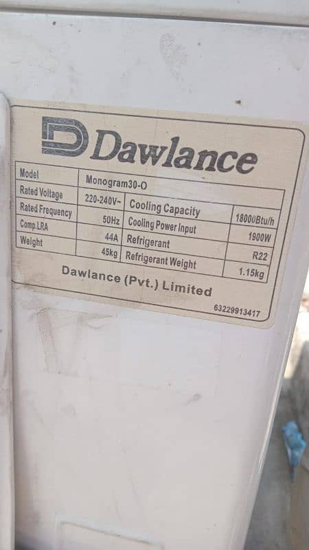 Dawlance 1.5 ton split ac Non inverter 2