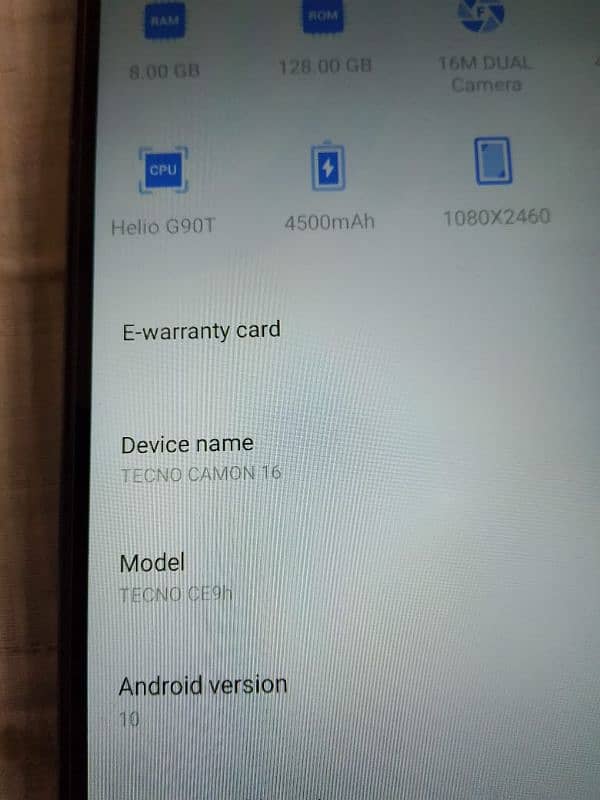 Tecno Camon 16  8+128 4