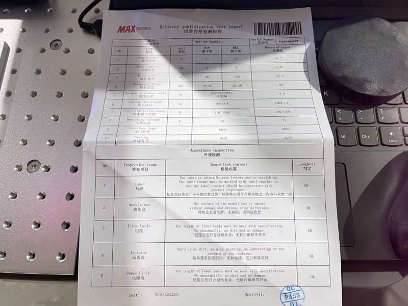 30 watt Fiber Laser Marking machine for metal and plastic MAX Laser 9