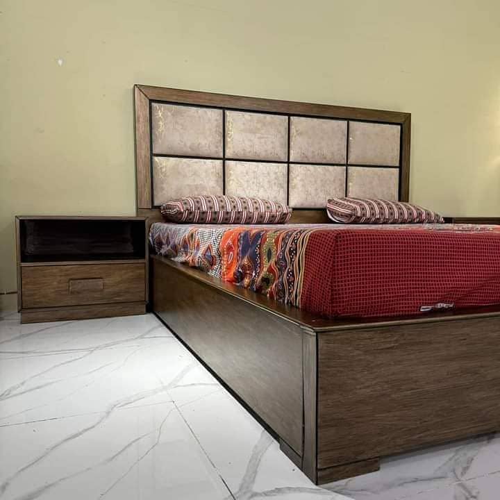 Double Bed - Bed Set - Side Table - Dressing - Poshish Bed For Sale 12