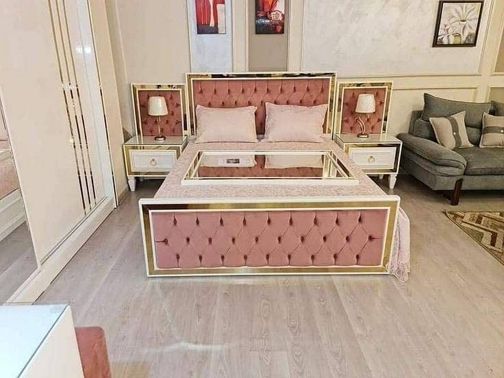 Double Bed - Bed Set - Side Table - Dressing - Poshish Bed For Sale 2