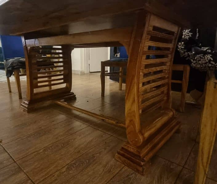 wooden dining table with 6 chairs 2