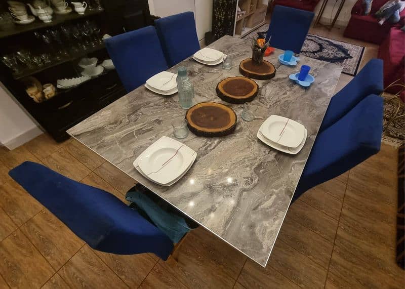 wooden dining table with 6 chairs 3