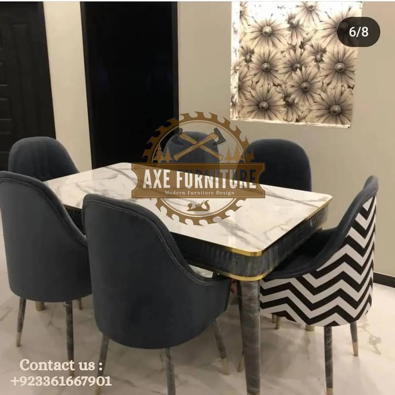 10 seater dining table set/marble top table/chairs/luxury dining set 13