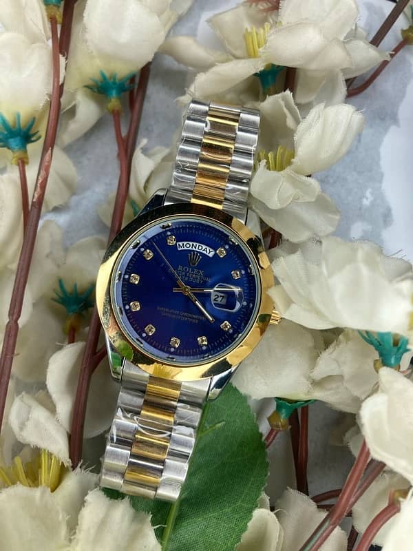 Rolex Watch Blue Gold 0