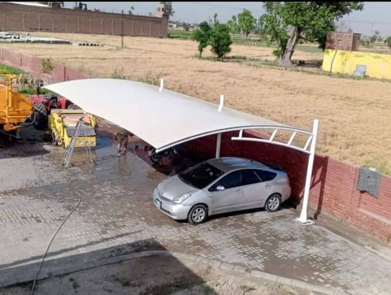 Car Parking shades, Canopy shade, Upvc tensile shed, Porch, Wall mount 12