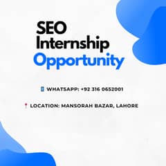 SEO Internship Opportunity in Mansoorah Bazaar, Lahore!