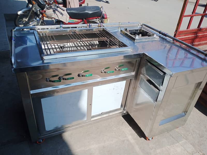 Stainless Steel Tea Shop Counter 6 feet Tea & Coffee Stall Counter 1