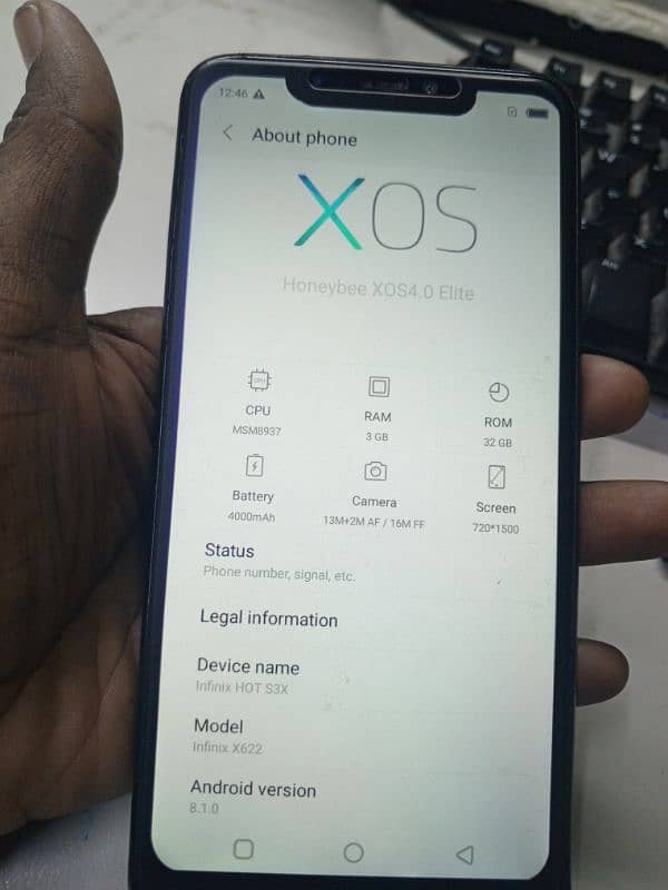 Infinix hot s3x(x622) 3/32 pta aproved 10