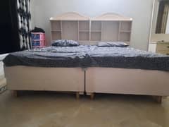 2 Single bed without matress and dressing table