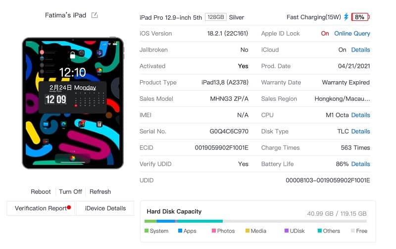 ipad pro M1 12.9inch 5th generation 128GB silver 0