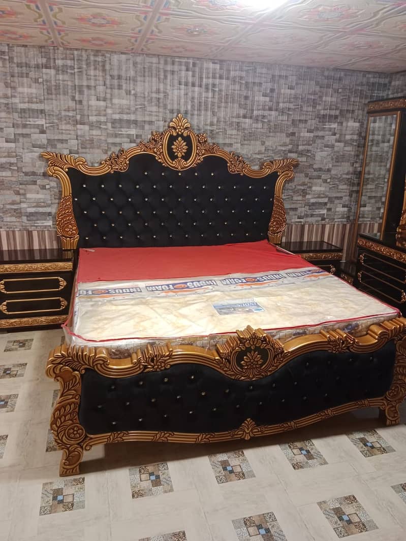 Double bed/king size bed/dressing table/bed set/wooden bed/furniture 6