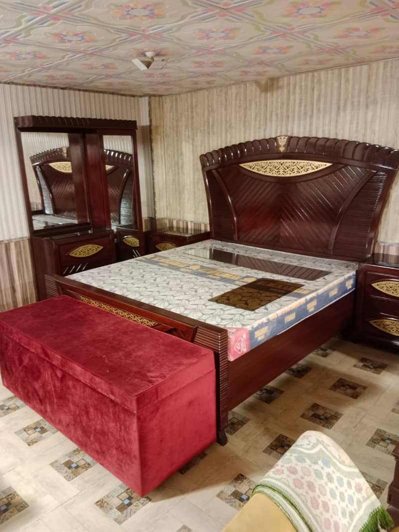 Double bed/king size bed/dressing table/bed set/wooden bed/furniture 7