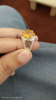 Sliver Zircon Stone Ring For Men